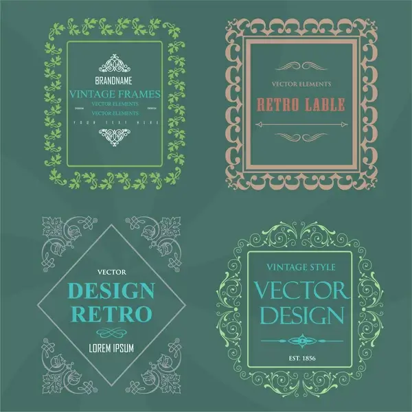 vintage frames and labels vector collection