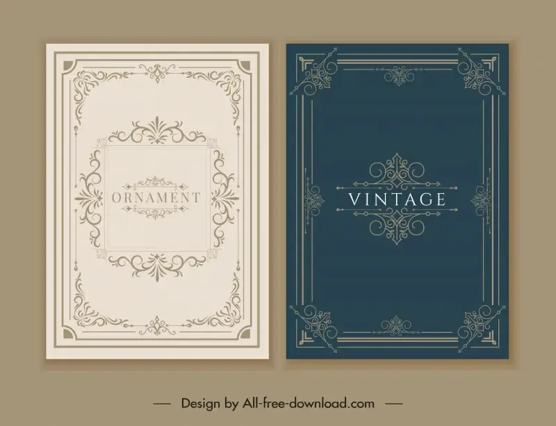 vintage frames cover templates elegant symmetry 