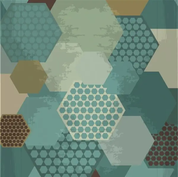 vintage geometric background hexagon collection decoration