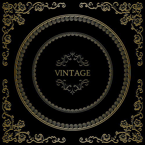vintage golden decorative frame vector