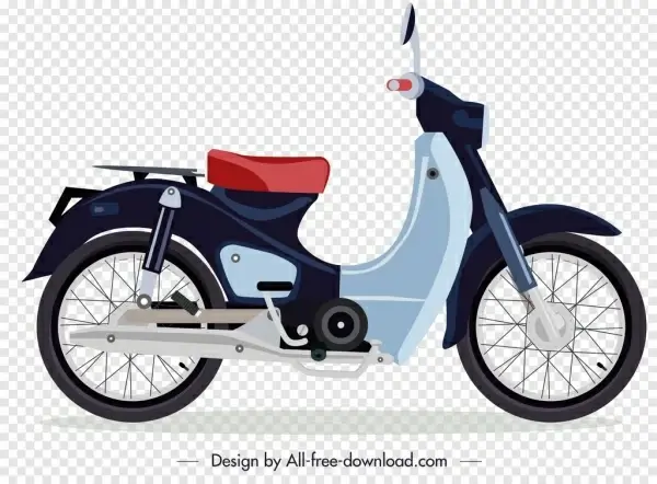 vintage motorbike icon colorful sketch