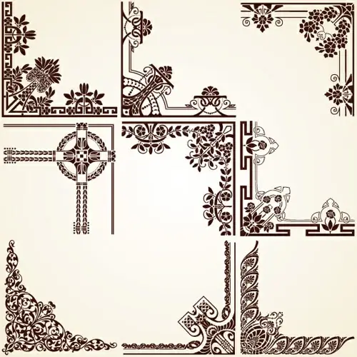 vintage pattern area borders and ornaments vector