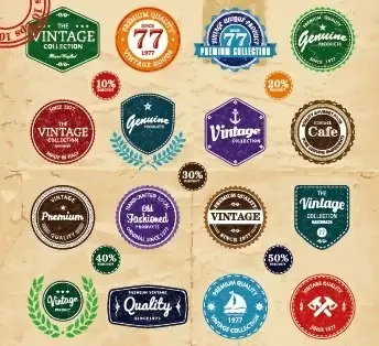 vintage quality labels vector