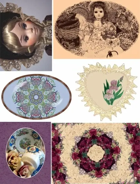 vintage retro collage items