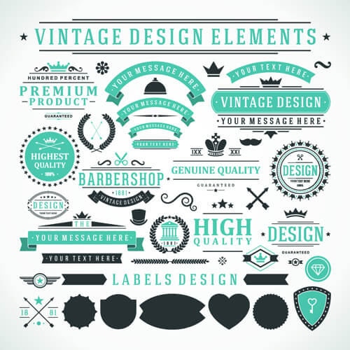 vintage robbon banner with labels vector