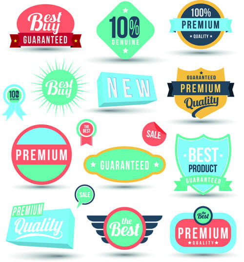 vintage sale badges and label with stickers vector