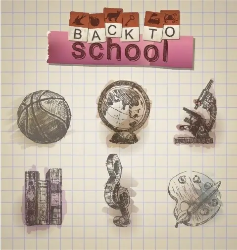 vintage school kits vector