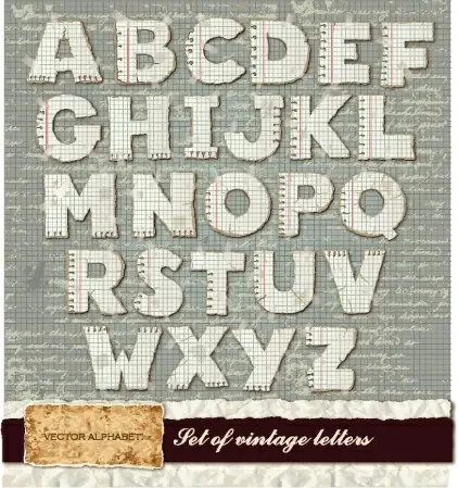 vintage spelling alphabet vector
