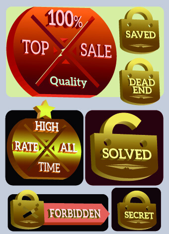 vintage style sale badge and tag vector