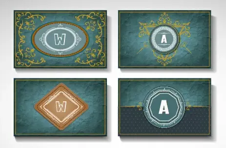 vintage styles cards ornate vector