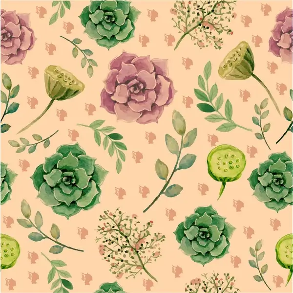 vintage watercolor flower pattern