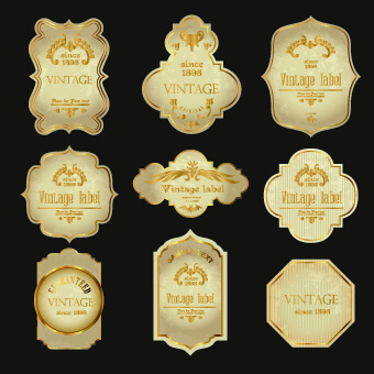vintage wine labels design vector