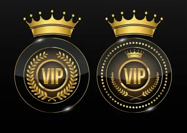 vip guarantee stamp golden crown icon decoration