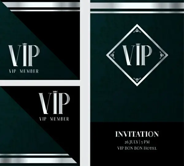 vip invitation card template classical dark decor