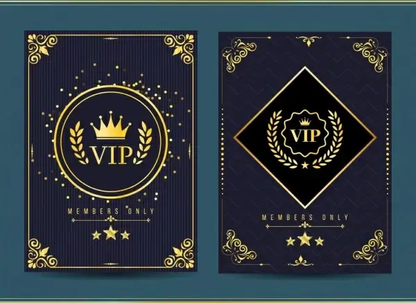 vip member card template golden royal design