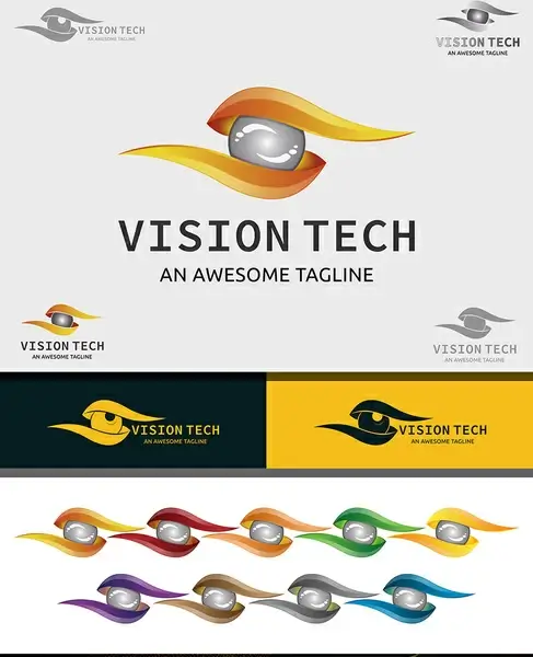 vision tech 3d logo design