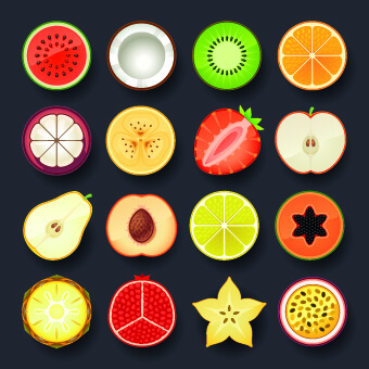 vivid food icon design vector