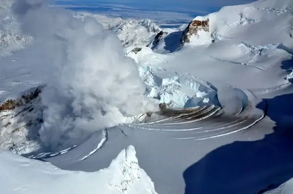 volcano glacier fumarole