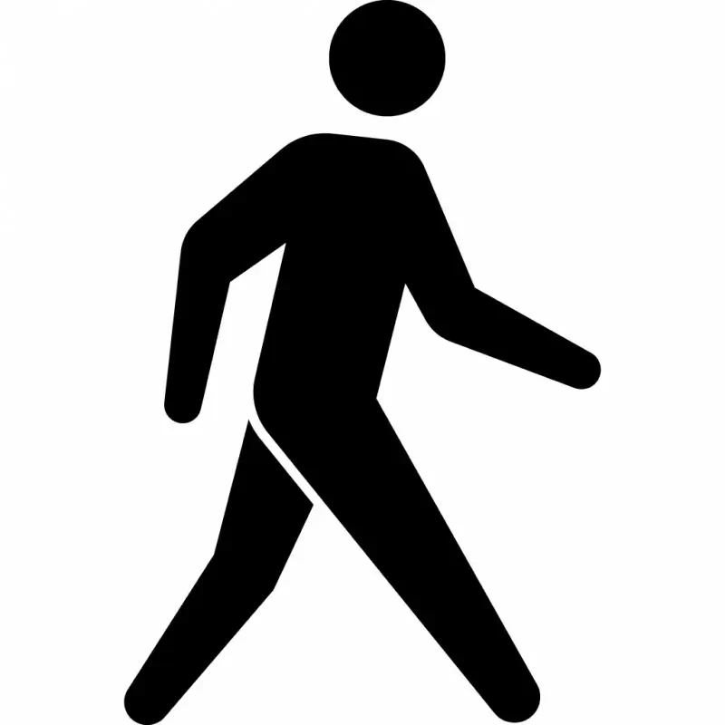 walking sign icon flat silhouette outline