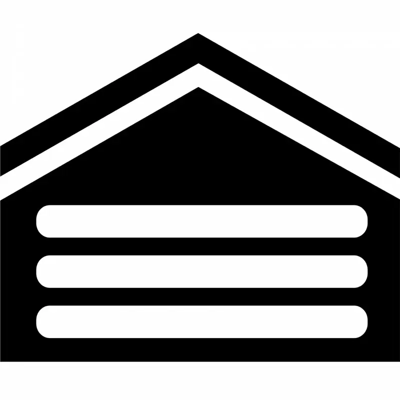 warehouse sign icon, flat black white sketch