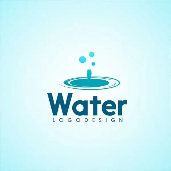 water logo design blue drops icon ornament