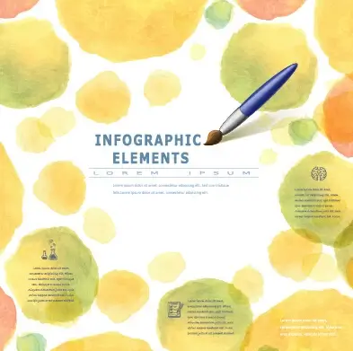 watercolor infographics elements vector