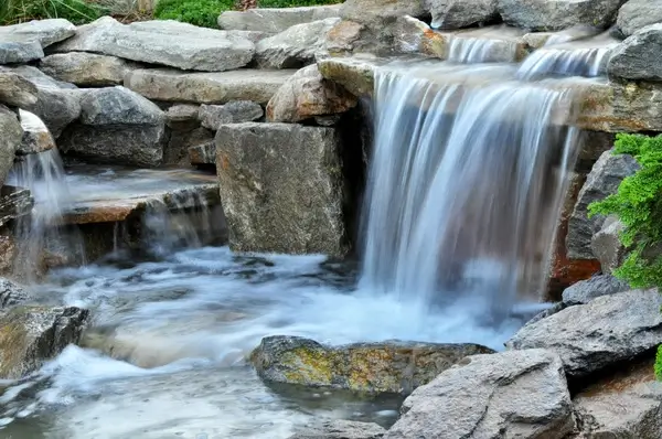 waterfall and rocks