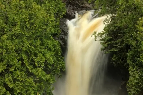 waterfall on the river at cascade river state park minnesota 