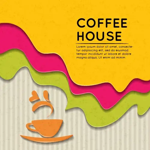 wave coffee house background vector