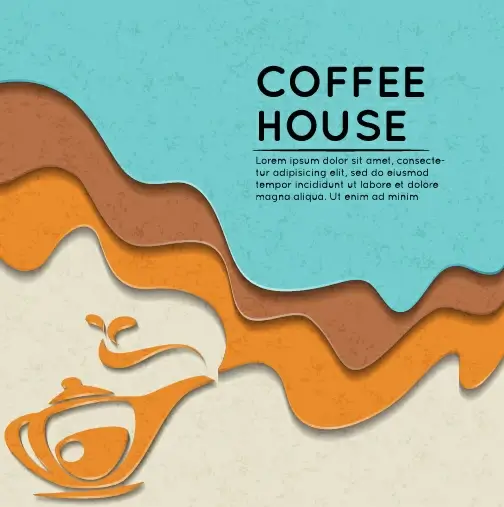 wave coffee house background vector