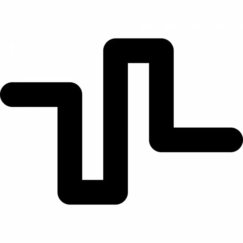 wave square sign icon flat silhouette symmetric lines shape