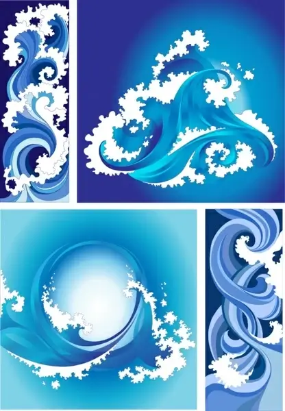 waves decorative elements dynamic curved decor