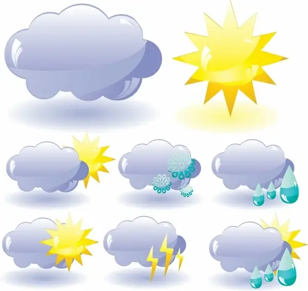weather design elements clouds sun icons modern design