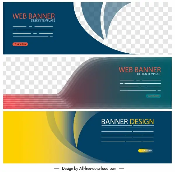 web banner templates elegant colorful modern technology decor