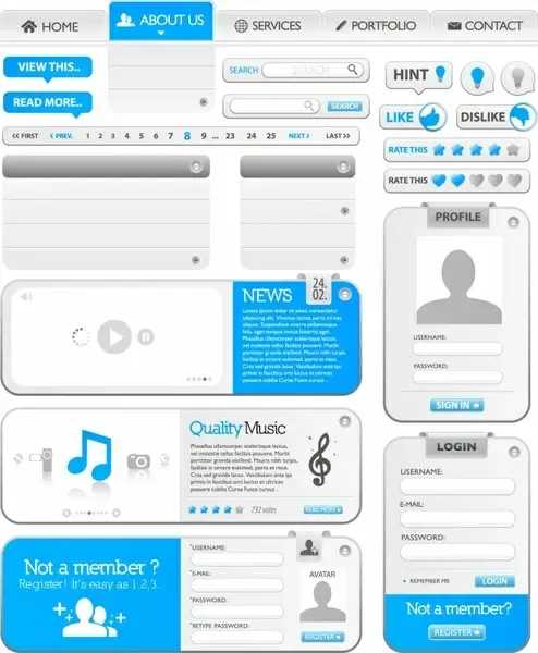 web design templates modern elegant white blue decor