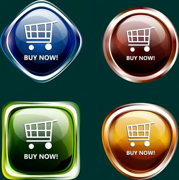 webpage buttons collection colorful shiny design various shapes