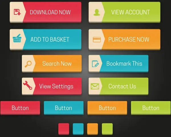 website user interface buttons design elements