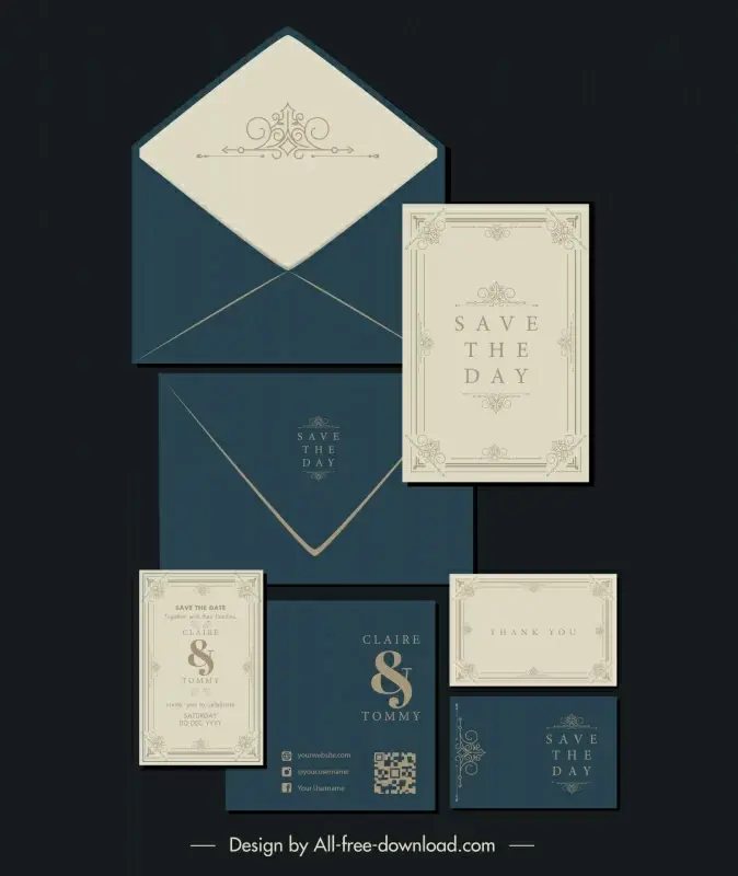 weddign invitation card template luxury elegance 