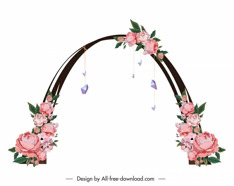 wedding arch template elegant classical flowers decor