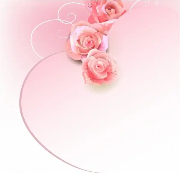 Wedding background with pink roses.