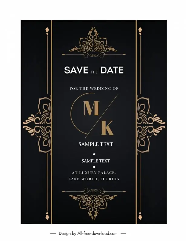 wedding card  invitation card template dark luxury elegance 