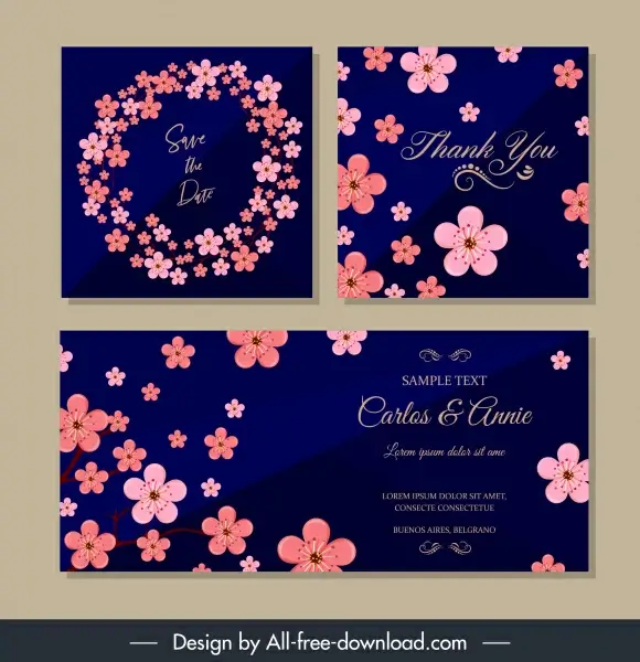 wedding card templates elegant cherry blossom decor