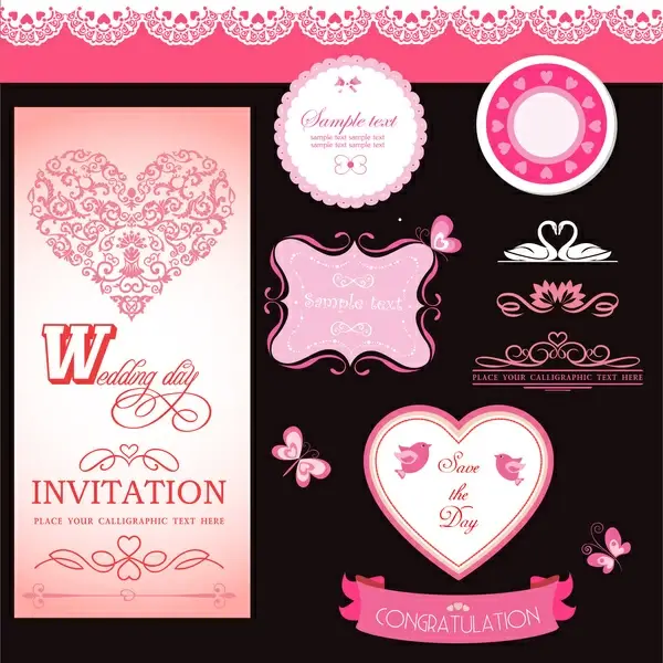 wedding day invitation set