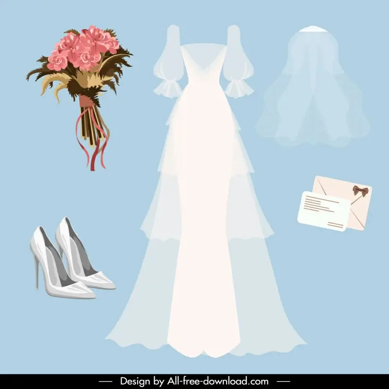  wedding dress design elements elegant objects