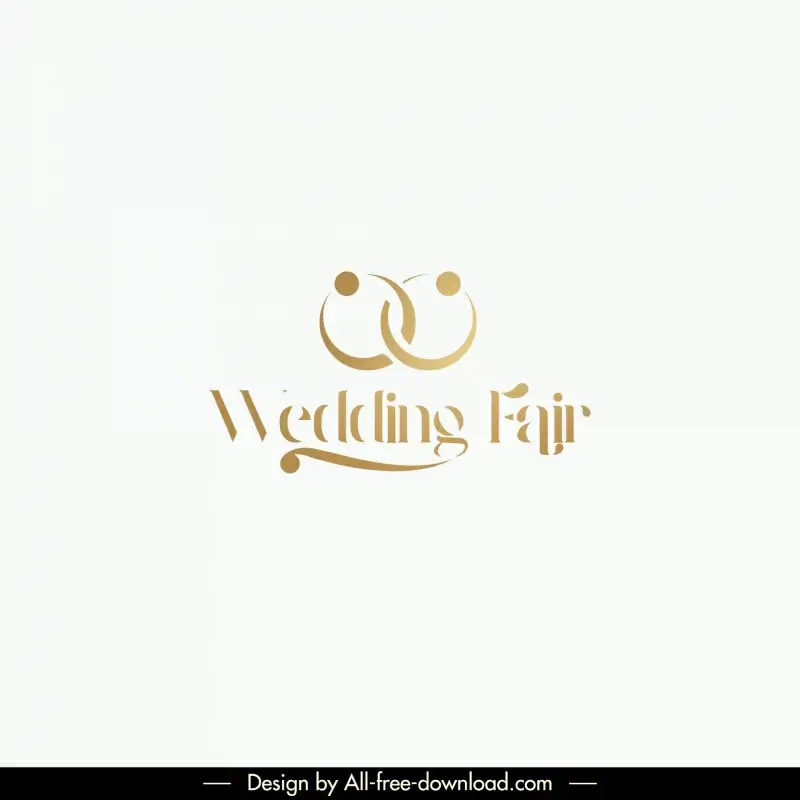 wedding fair logo elegant texts rings