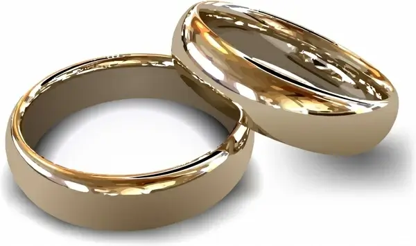 wedding rings couple icon shiny modern realistic 3d