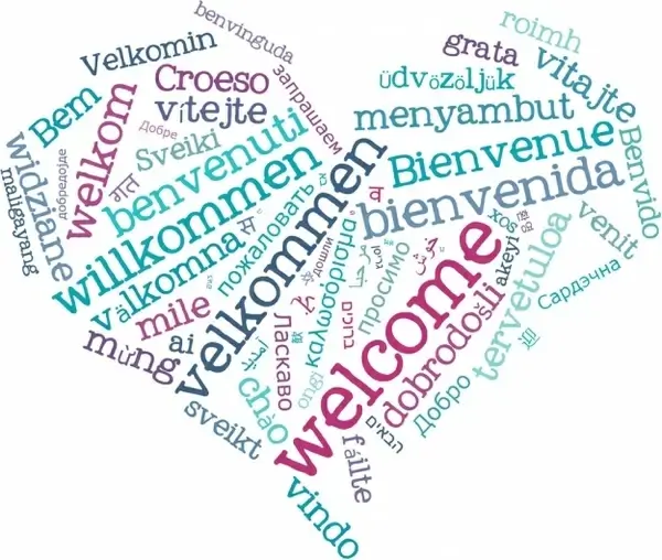 welcome heart blue