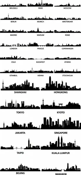 wellknown city silhouette vector