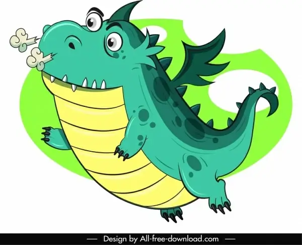 western dragon icon flying sketch cute cartoon character