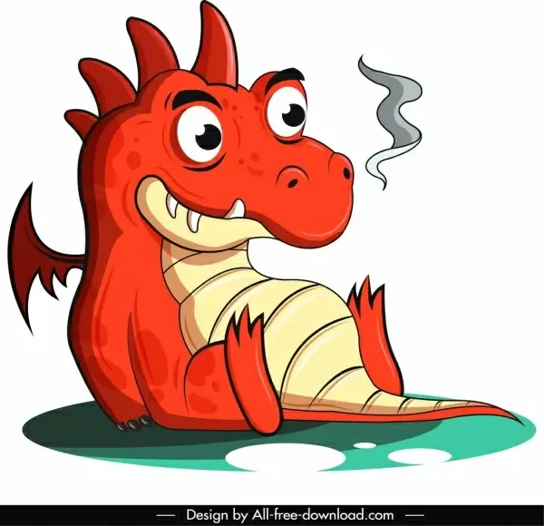 western dragon icon funny cartoon character sketch